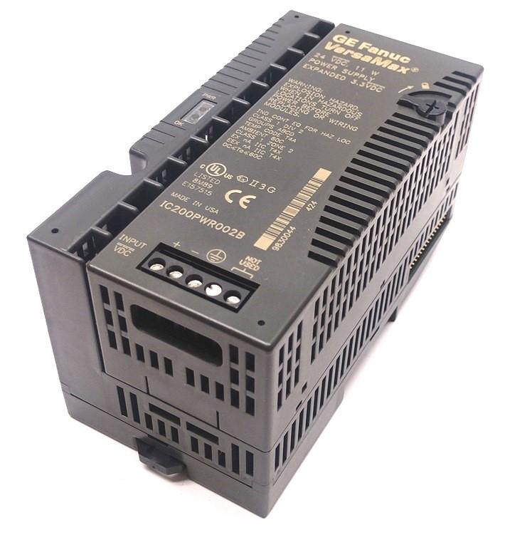 Used GE Fanuc IC200PWR002B VersaMax Power Supply w/ IC200PWB001C Booster Carrier