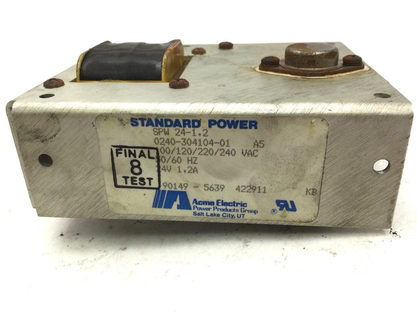 Used Standard Power SPW 24-1.2 Power Supply In: 100/120/220/240VAC, Out: 24VDC 1.2A
