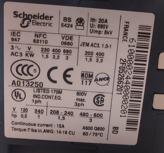 Used Telemecanique GV2-P05H7 Motor Starter Circuit Breaker Controller w/Contactor