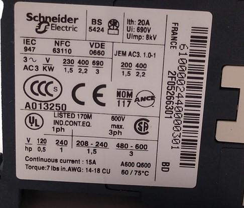 Used Telemecanique GV2-P08H7 Motor Starter Circuit Breaker Controller w/Contactor