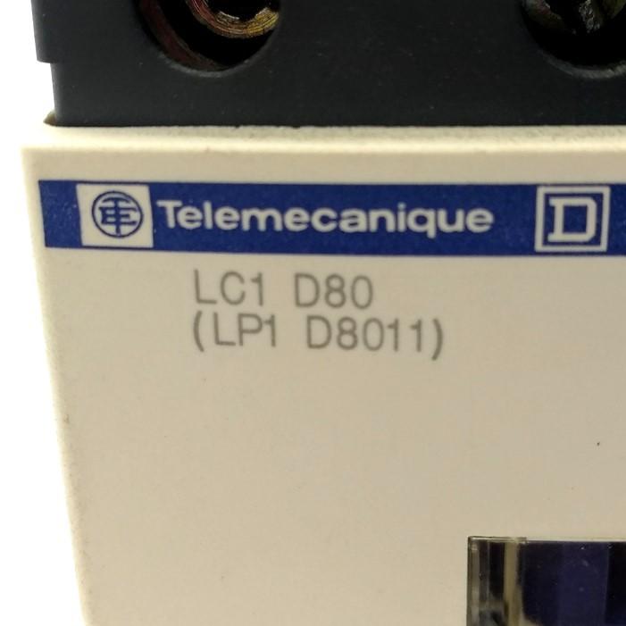 Used Telemecanique LP1-D8011 Motor Contactor, 3-Pole NO, 60HP @ 480VAC, 1000VAC 125A