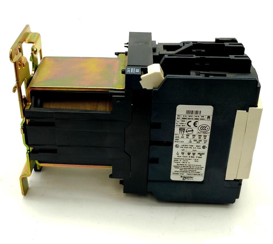 Used Telemecanique LP1-D8011 Motor Contactor, 3-Pole NO, 60HP @ 480VAC, 1000VAC 125A