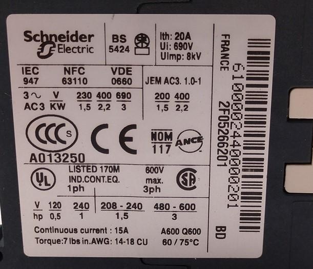 Used Telemecanique GV2-P06H7 Motor Starter Circuit Breaker Controller w/Contactor