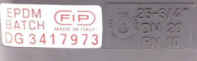 Used FIP DG 3417973 Diaphragm Valve, EPDM Batch, 20mm Ports, One Direction