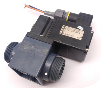 Used Burkert 0131 00045225 Solenoid Valve, 24V AC/DC, 9W, 5bar, w/ Flying Leads