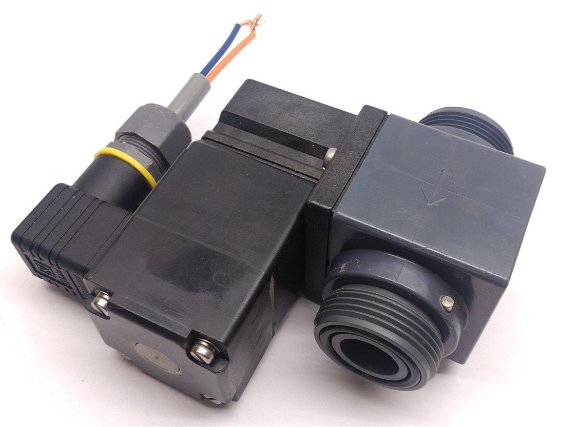 Used Burkert 0131 00045225 Solenoid Valve, 24V AC/DC, 9W, 5bar, w/ Flying Leads