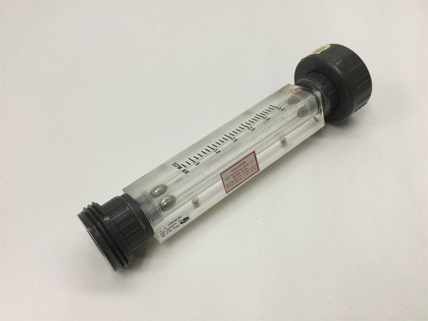 Used Dwyer VFB-90-EC Air Flow Meter, Range: 0.3-3.0 SCFM, Connection: 3/4" PVC SCH.80