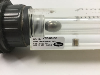 Used Dwyer VFB-90-EC Air Flow Meter, Range: 0.3-3.0 SCFM, Connection: 3/4" PVC SCH.80