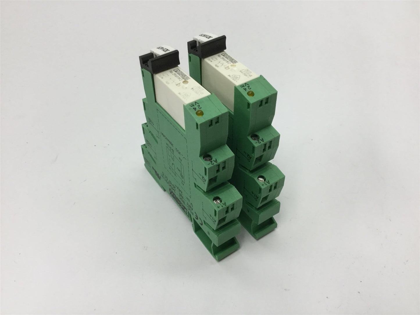 Used Lot of 2 Phoenix Contact 2961192 Solid State Relay, W/ PLC-BSC-24DC/21-21 Socket