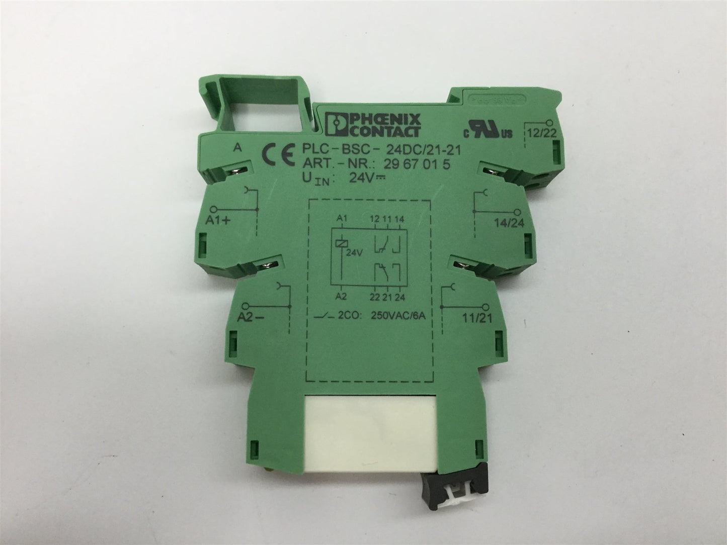Used Lot of 2 Phoenix Contact 2961192 Solid State Relay, W/ PLC-BSC-24DC/21-21 Socket