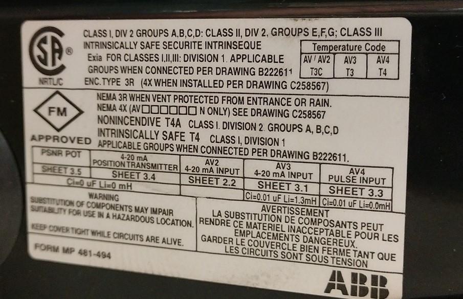 Used Jamesbury Quadra-Power II Valve Actuator w/ABB AV 2320010 I/P Positioner & Valve