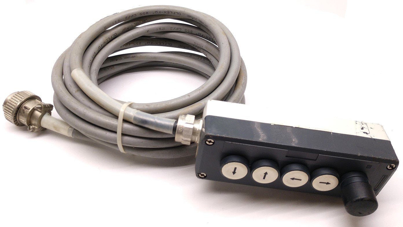 Used Telemecanique XAL-D/K-1-4X-H7 Enclosure, w/ 5 Buttons and Cable, Enc. Type 1, 4x