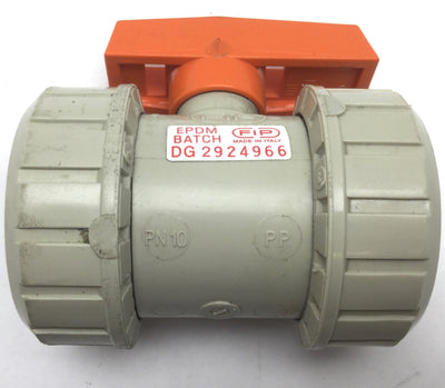 Used FIP PN10 25-3/4" DN20 Ball Valve, Female NPT Polypropylene, 1/4 Turn T Handle