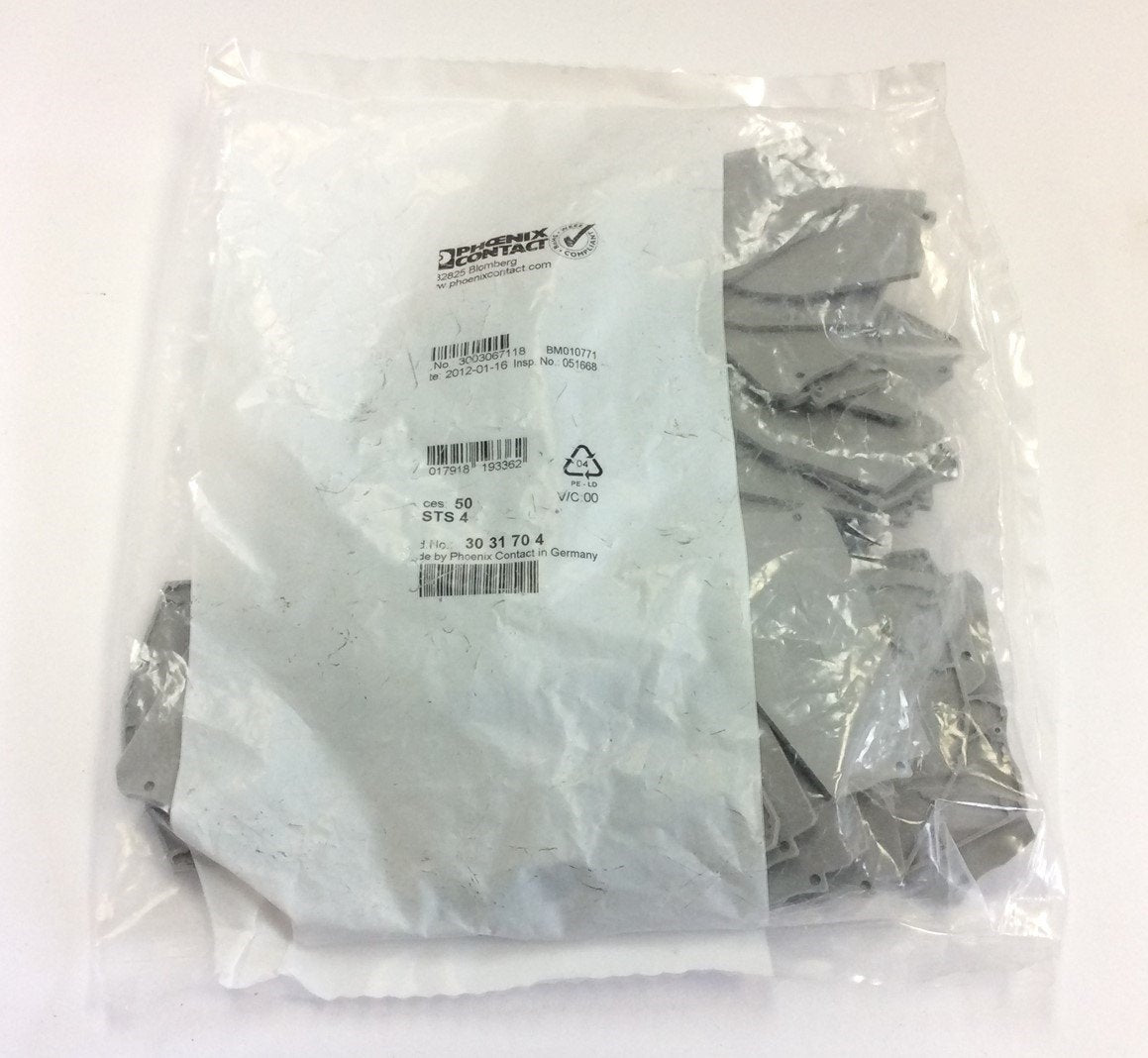 New – Open box Lot of 50 Phoenix Contact Typ D-STS 4 Terminal Block Partition Plate Cover Gray
