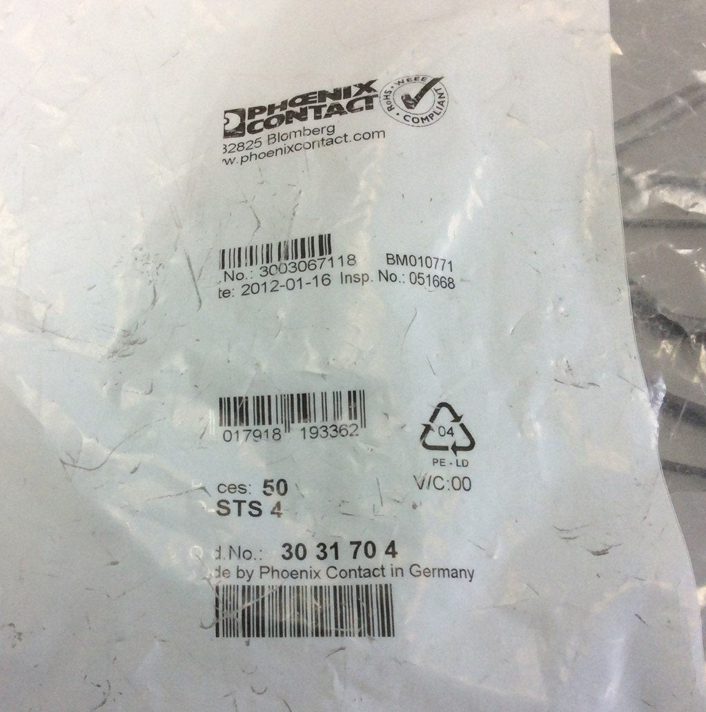 New – Open box Lot of 50 Phoenix Contact Typ D-STS 4 Terminal Block Partition Plate Cover Gray