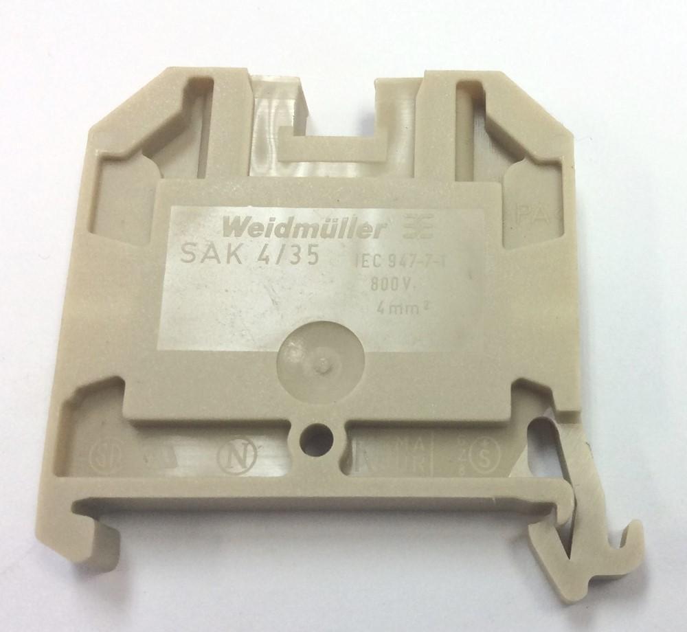 Used Lot of 50 Weidmuller SAK 4/35 Feed Through Screw Terminal Block 600V 36A 26-10AW