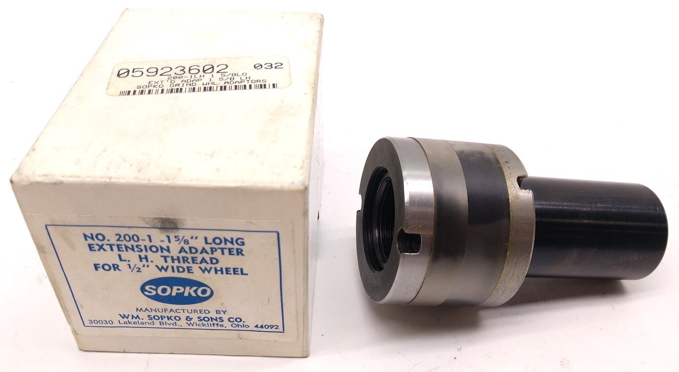 Used Sopko 200-1 1 5/8" Long Extension Adapter, LH Thread, for 1/2" Wide Wheel