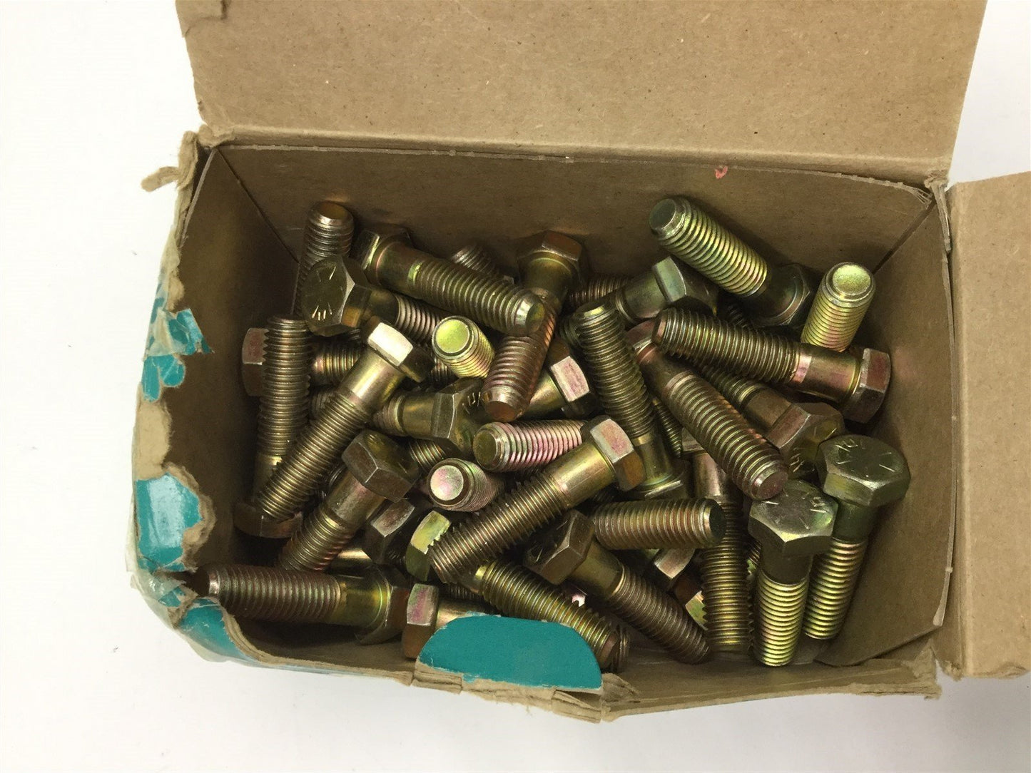 New – Open box Lot of 43 1/2-13 x 2 Hex Head Cap Screws, Partially Threaded, Zinc Plated Steel