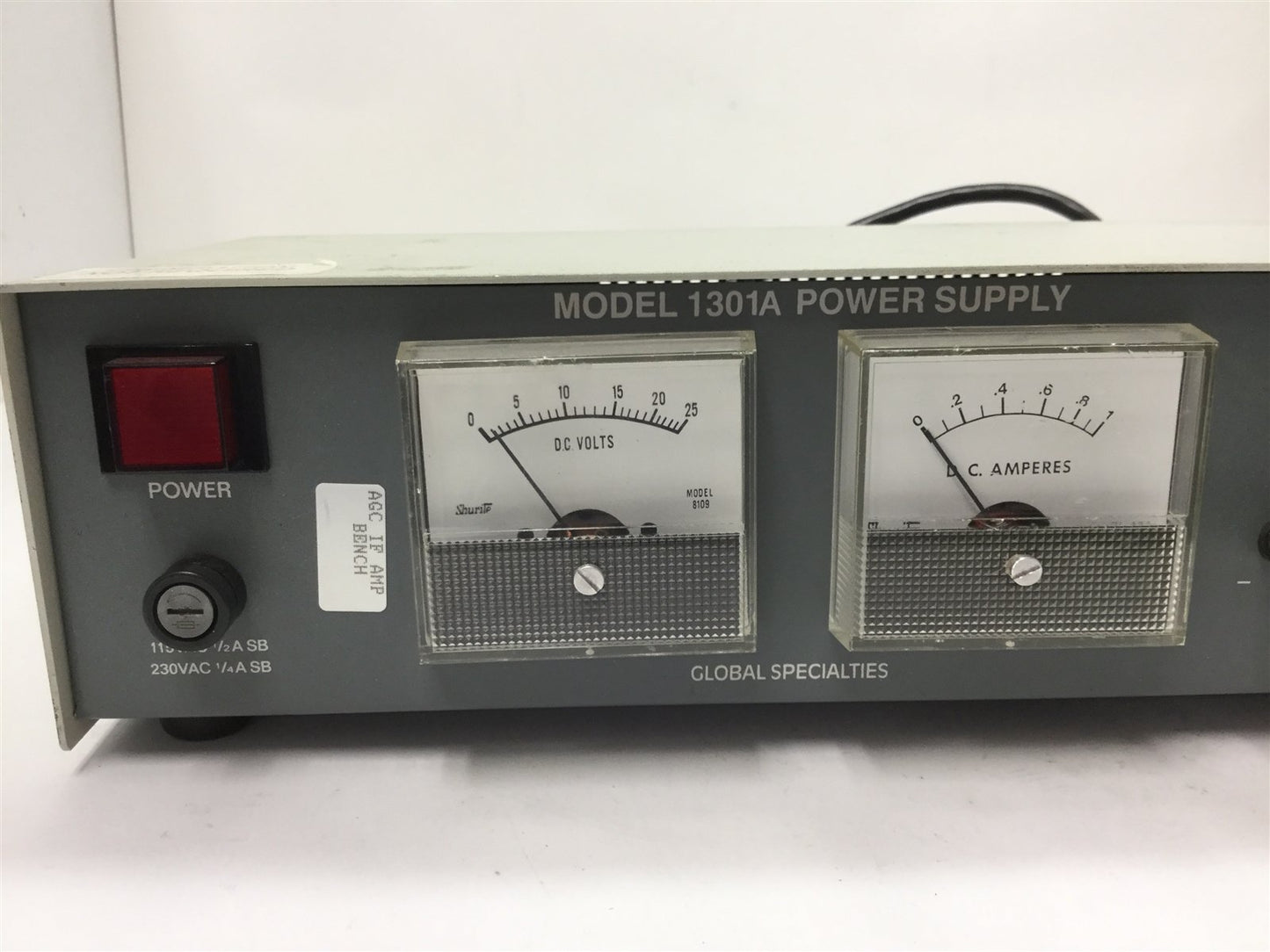 Used Global Specialties 1301A Power Supply, Input: 115VAC 0.5A, Output 5VDC 1.3-18VDC