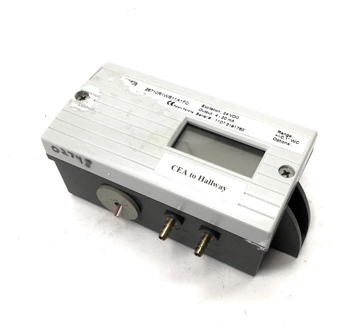 Used Setra DPT2671-0R1B-DA Differential Pressure Transducer, Range: -0.1" to 0.1" WC