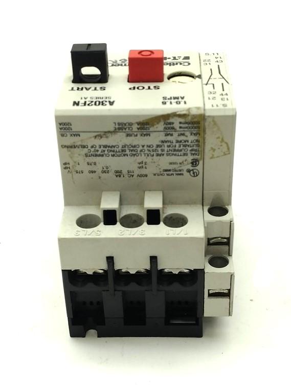 Used Cutler Hammer A302FN Motor Starter, 3-Pole, 600VAC, w/C320MSC3 Auxiliary Contact
