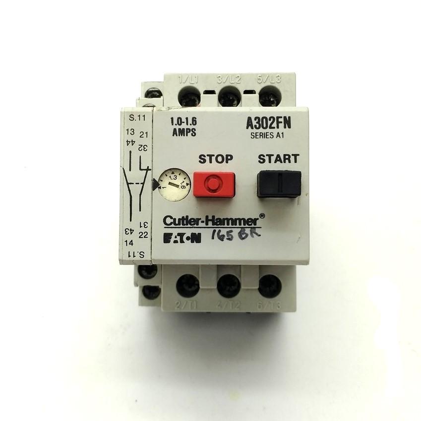 Used Cutler Hammer A302FN Motor Starter, 3-Pole, 600VAC, w/C320MSC3 Auxiliary Contact