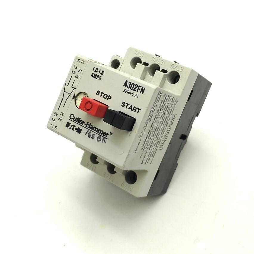 Used Cutler Hammer A302FN Motor Starter, 3-Pole, 600VAC, w/C320MSC3 Auxiliary Contact