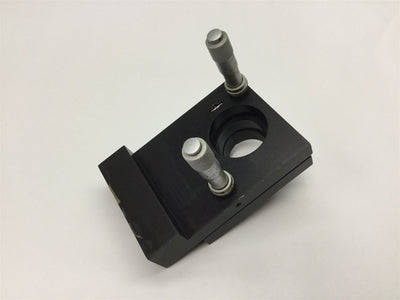 Used Adjustable Laser Turning Mirror Holder, With 2x Mitutoyo 0.5" Micrometers