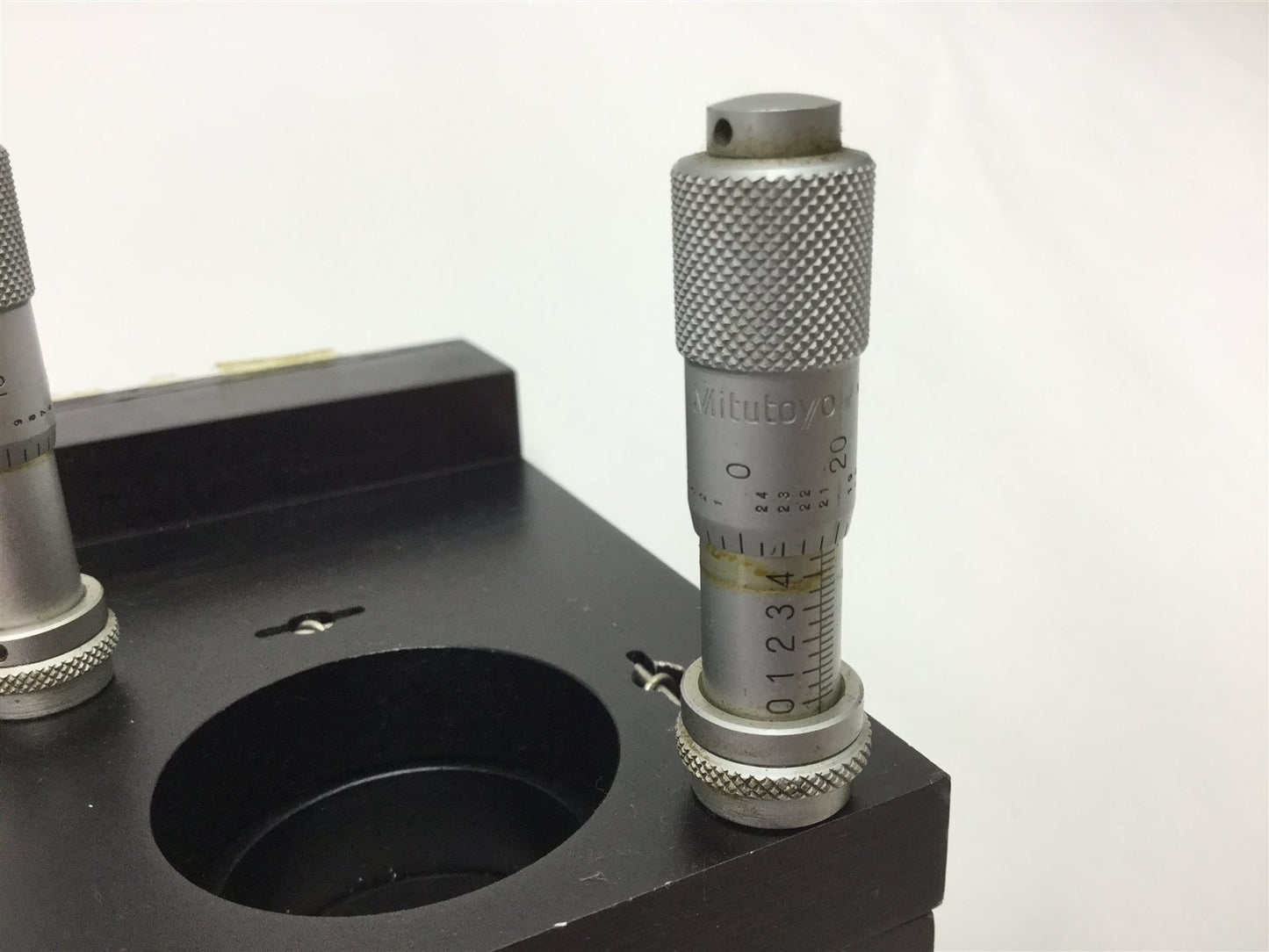 Used Adjustable Laser Turning Mirror Holder, With 2x Mitutoyo 0.5" Micrometers