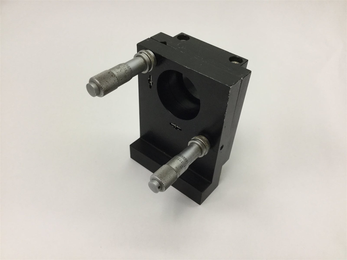 Used Adjustable Laser Turning Mirror Holder, With 2x Mitutoyo Micrometers 0.5" Stroke