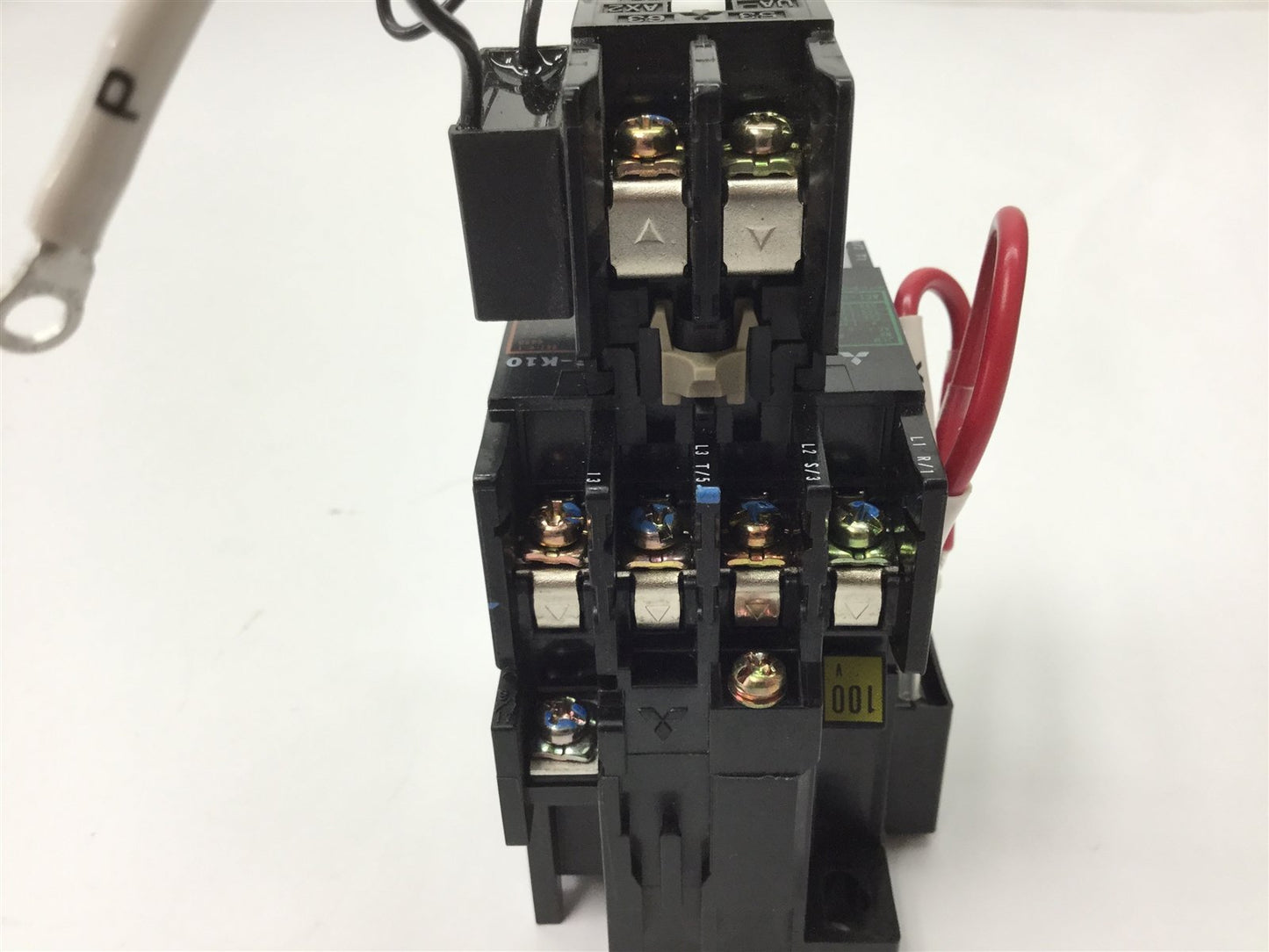 Used Mitsubishi S-K10 Contactor, 3-Pole with N/O Aux, with UA-AX2 Auxiliary Block
