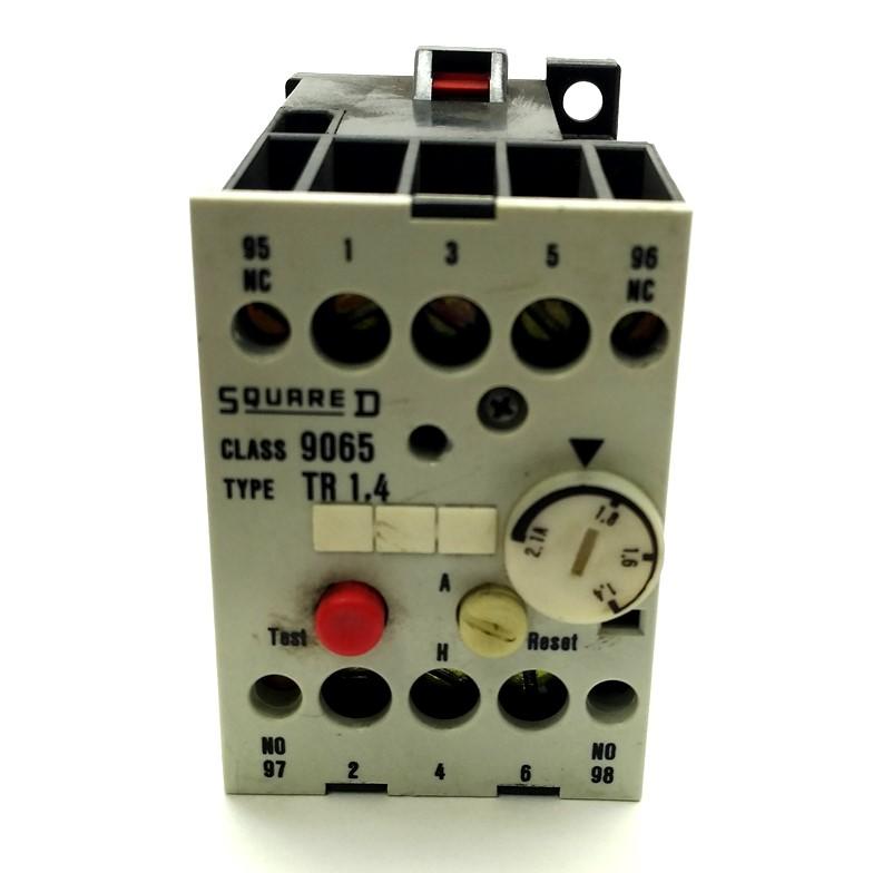 Used Square D 9065 TR1.4 Overload Relay, 1.4-2.1A, 3-Pole, NO/NC, 600VAC/300VDC