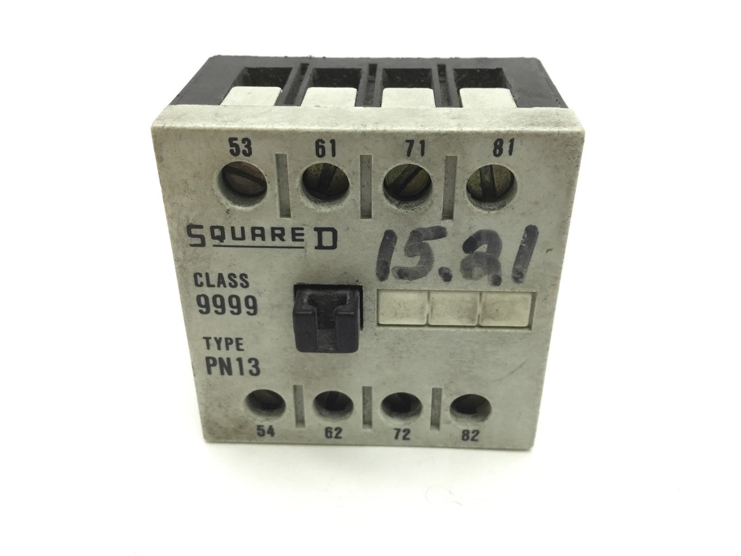 Used Square D Class 9999 PN13 Auxiliary Contact Voltage 600VAC, Amperage 12A