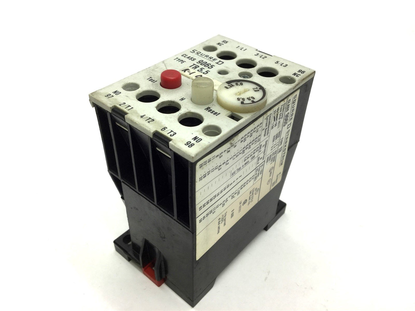 Used Square D 9065 TR 5.5 Overload Relay, Contacts: 1NO 1NC, Amperage Range: 5.5-8.3A