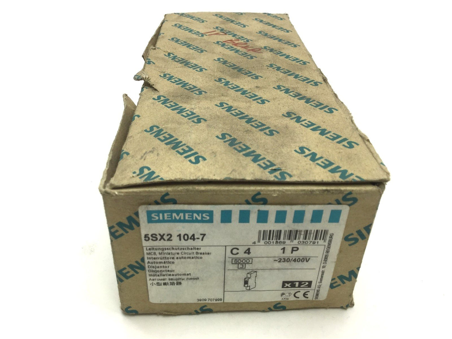 New Lot of 12 Siemens 5SX2-104-7 Circuit Breakers 1 Pole, ~230/400V, Max 277VAC