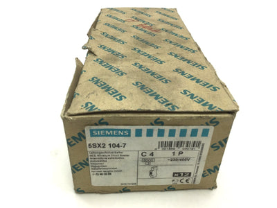 New Lot of 12 Siemens 5SX2-104-7 Circuit Breakers 1 Pole, ~230/400V, Max 277VAC