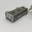 Used SMC MXQ8-40 Pneumatic Slide Table, Stroke: 40mm, Bore: 8mm, W/ 2x D-M9P Sensors