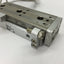Used SMC MXQ8-40 Pneumatic Slide Table, Stroke: 40mm, Bore: 8mm, W/ 2x D-M9P Sensors