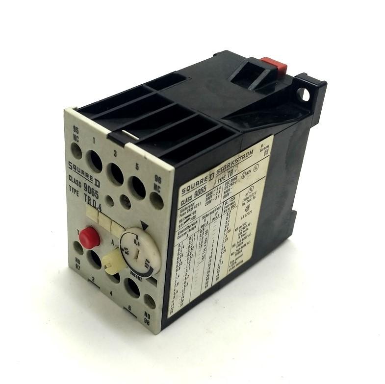 Used Square D 9065 TR0.4 Overload Relay, 0.4-0.6A, 3-Pole, NO/NC, 600VAC/300VDC