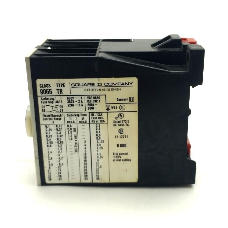 Used Lot of 2 Square D 9065 TR2 Overload Relay 2-3A 3-Pole NO/NC 600VAC/300VDC