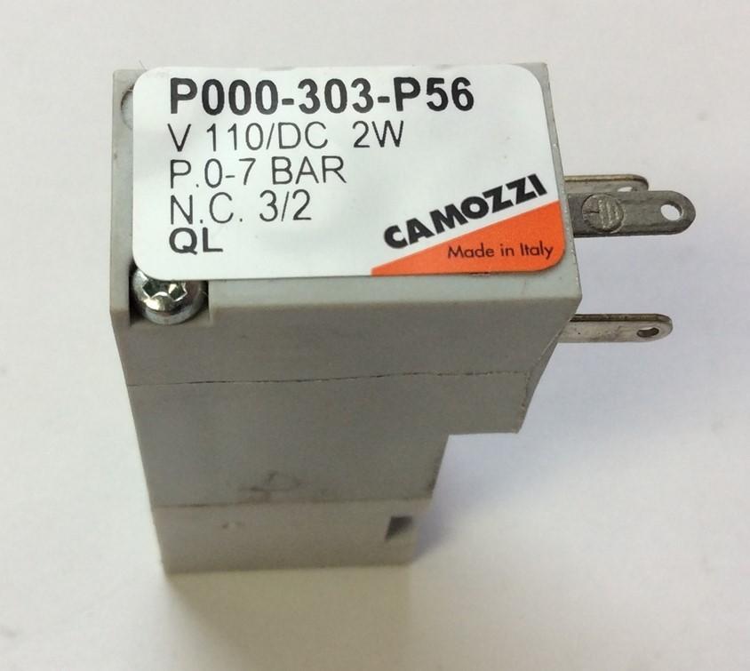 Used Lot of 2 Camozzi P000-303-P56 Mini-Solenoid Valves 3/2-Way NC 0-7 Bar, 110VDC QL