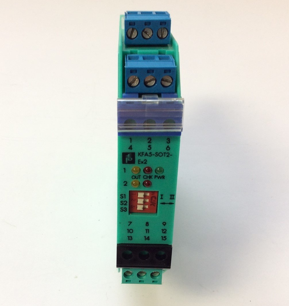 Used Pepperl+Fuchs KFA5-SOT2-Ex2 Switch Amplifier 115VAC Supply, 2-Channel, 40VDC Out