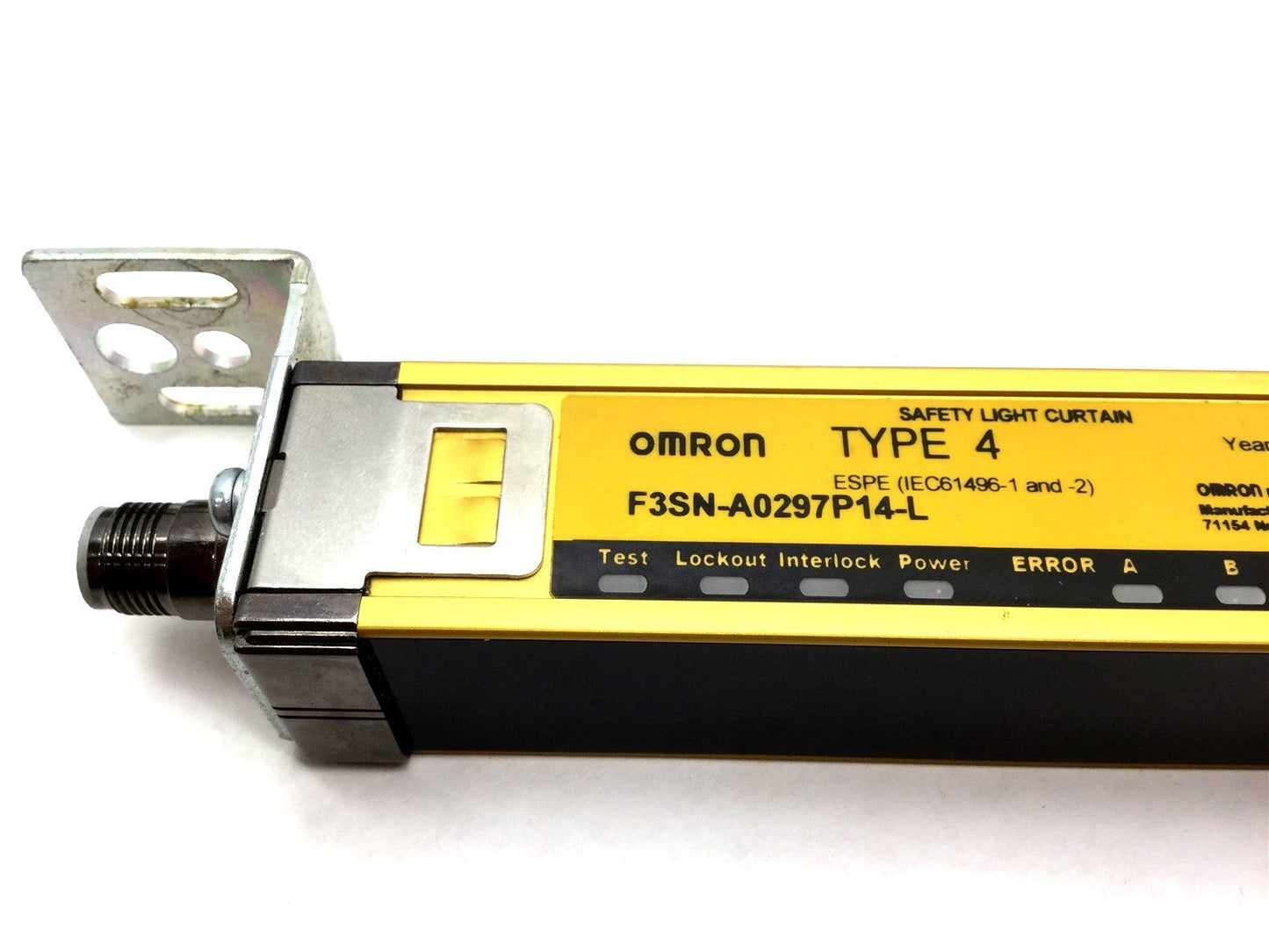 Used Omron F3SN-A0297P14 Safety Light Curtain Emitter & Receiver 24VDC IP65 L: 297mm