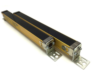Used Omron F3SN-A0297P14 Safety Light Curtain Emitter & Receiver 24VDC IP65 L: 297mm