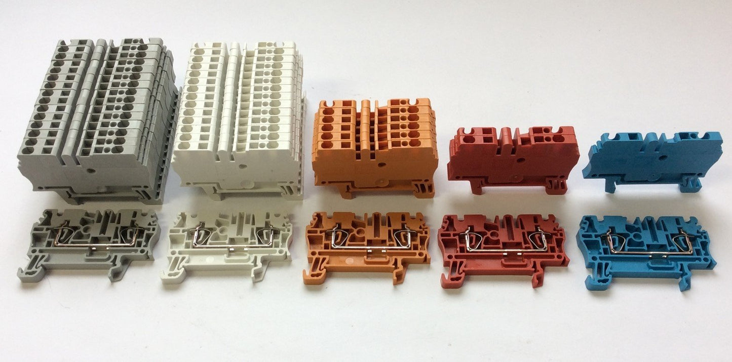 Used Lot of 43 Allen Bradley 1492-L3 Spring Clamp Terminal Blocks 600V 25A 30-12 AWG