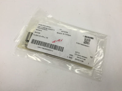 New – Open box Lot of 9 Misumi KJBA10-P5-L15 Bushings for Inspection Jigs, Straight Hole Type