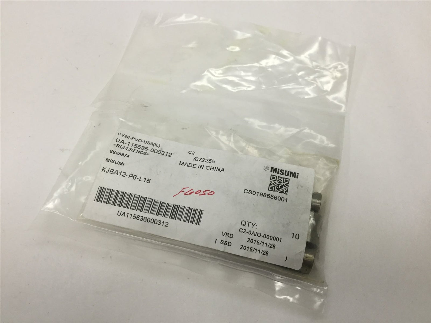 New – Open box Lot of 9 Misumi KJBA12-P6-L15 Bushings for Inspection Jigs, Straight Hole Type