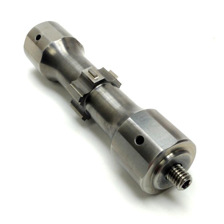 Used Ultex HR-4M0119-01 Ultrasonic Bonding Horn 6 Ends M8-1.25 Thread 130 x 35 x 35mm