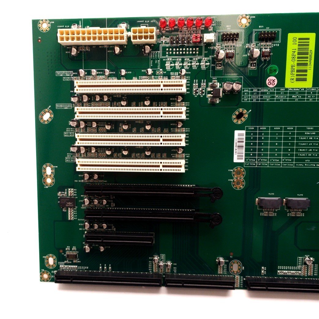 Used Portwell PBPE-08P41 Backplane 2x PCI-E x16 1x PCI-E x8 4x PCI PICMG 1.3 2x SATA