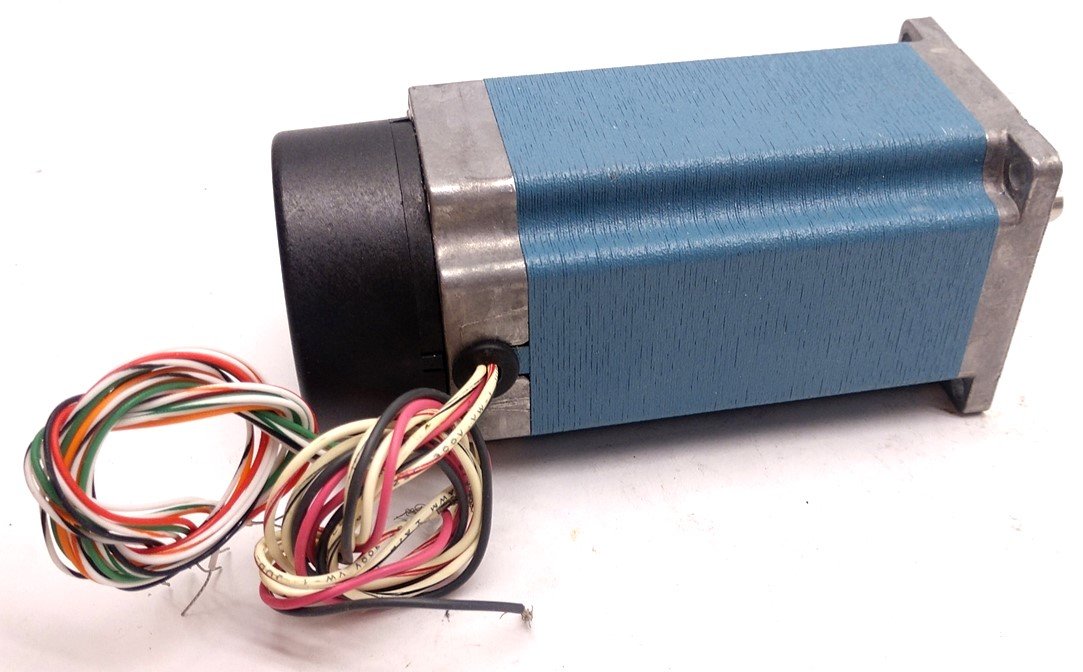 Used Numation FLM6304E5 Stepping Motor, Nema 23, 4.95VDC, 1.8 Amps, 200 Steps/Rev